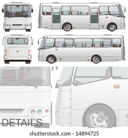 Vector illustration passenger bus (for branding). EPS-8 separated by groups and layers for easy edit.