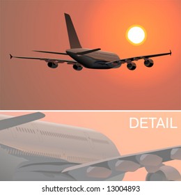 Vector illustration passenger jetliner. More transportation illustrations see in my portfolio.