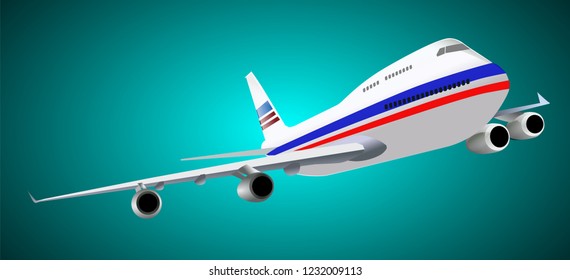 Vector illustration of a passenger plane.