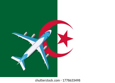 Vektorgrafik eines Passagierflugzeugs unter der Flagge Angolas. Das Konzept des Tourismus und des Reisens