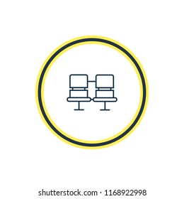 Vector illustration of passenger seats icon line. Beautiful carrying element also can be used as waiting area icon element.