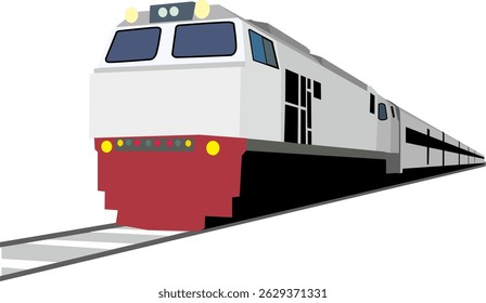 Vector illustration of passenger train, train locomotive, train head