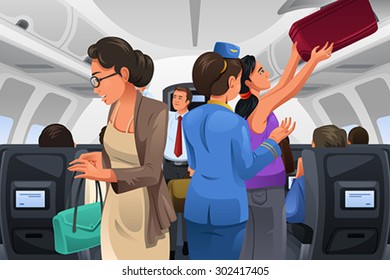 A vector illustration passengers