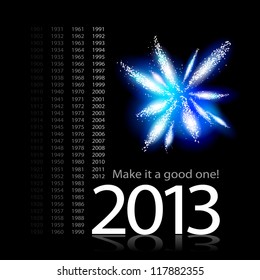 Vector illustration of passing of time towards 2013