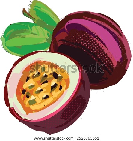 Vector illustration of a
passion fruit