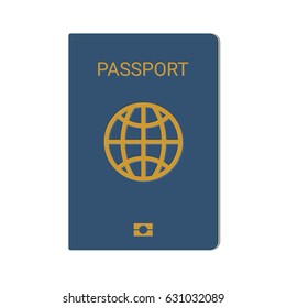 Vector illustration of passport isolated on a white background.