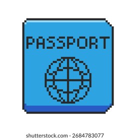 Vector Illustration of Passport with Pixel Art Design, perfect for game assets themed designs