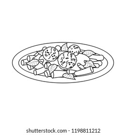 Vector illustration of pasta and carbohydrate icon. Set of pasta and macaroni vector icon for stock.