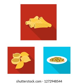 Vector illustration of pasta and carbohydrate icon. Collection of pasta and macaroni stock vector illustration.