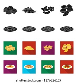 Vector illustration of pasta and carbohydrate logo. Set of pasta and macaroni stock vector illustration.