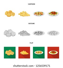 Vector illustration of pasta and carbohydrate logo. Set of pasta and macaroni stock vector illustration.