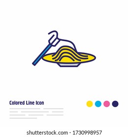 Vector Illustration von pasta Symbol farbige Linie. Ein schönes Lifestyle Element kann auch als Spaghetti Icon Element verwendet werden.