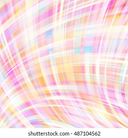 Vector illustration of pastel abstract background with blurred light curved lines. Vector geometric illustration.