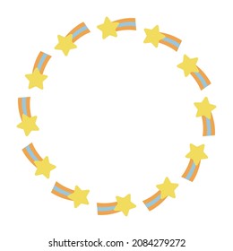 Vector illustration of pastel shooting star frame