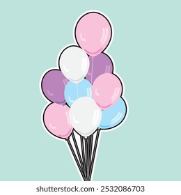 Vector illustration of paster colour balloon