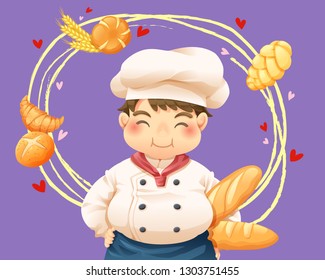 Vector illustration of pastry chef