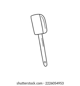 Vector illustration of pastry spatula in doodle style isolated on white background for your design