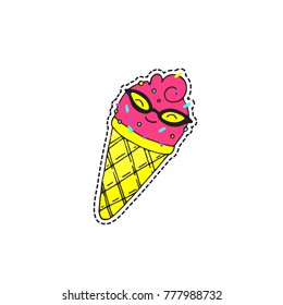 Vector illustration in patch or sticker style isolated on white background. Great design for embroidery, sticker or pin