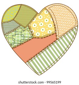 Vector illustration of patched heart