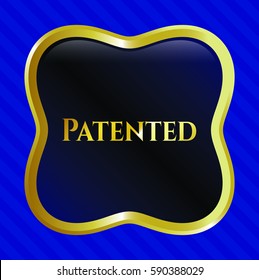 Vector illustration of Patented gold icon in Blue
