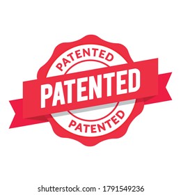 Vector Illustration Patented Seal. Modern Red Stamp Design