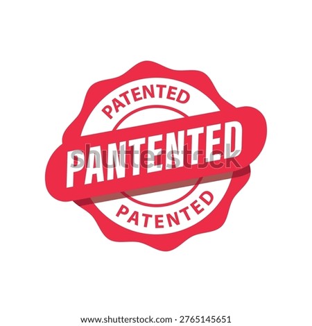 Vector Illustration Patented Seal. Modern Red Stamp Design