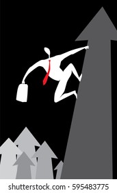 Vector illustration. Path to success. 