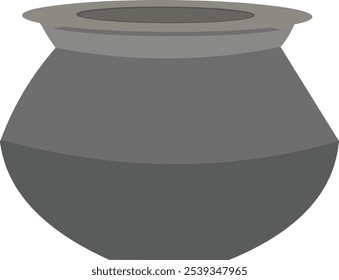 Vector illustration of a Patila isolated on white background.Rice cooking pot flat icon