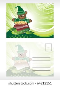 vector illustration of patrick day postcard