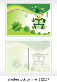 vector illustration of patrick day postcard