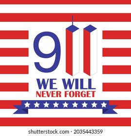 Vector Illustration for Patriot Day 9-11
