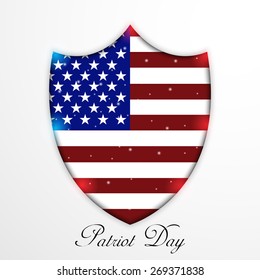 Vector illustration for Patriot Day in gray background.