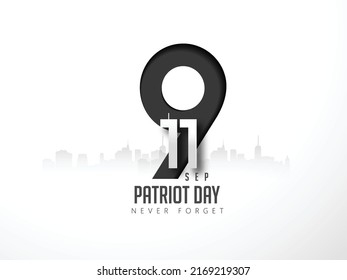 Vector illustration Patriot Day, veterans day, American Flag. 911 Patriot Day USA Background,  September 11, Design template, we will never forget for Patriot Day