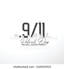 Vector illustration Patriot Day, veterans day, American Flag. 911 Patriot Day USA Background,  September 11, Design template, we will never forget for Patriot Day