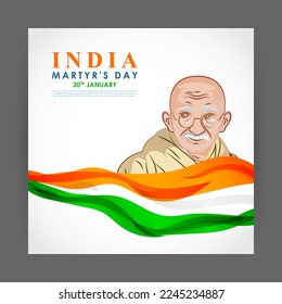 Vector illustration for patriotic concept banner for Indian Martyr's Day 30 January