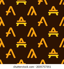 Vector illustration of pattern Amp, Token. Cryptocurrency seamless picture.