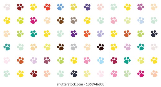 vector illustration of pattern of animal paws for veterinary clinic or zoo backgrounds