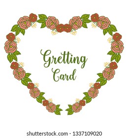 Vector illustration pattern art colorful rose flower frame for writing of greeting card hand drawn