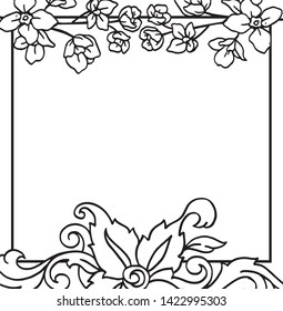Vector illustration pattern art flower frame with design modern