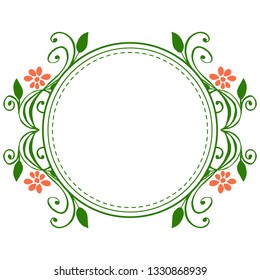 Vector illustration pattern art orange flower frames blooms hand drawn
