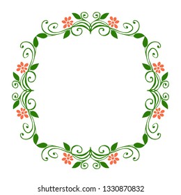 Vector illustration pattern art orange flower frames blooms hand drawn