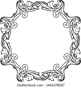Vector illustration pattern art of wreath frame for design of card