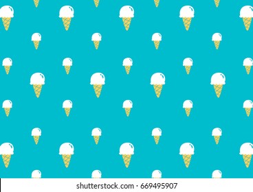 Vector illustration pattern background design of little cute ice cream for summer time.