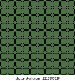 vector illustration A pattern of beautiful black flower-like strokes. on a green background