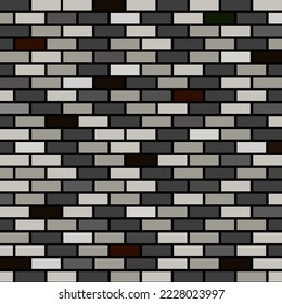 vector illustration pattern of a beautiful black brick wall that alternates between dark black and light grey. for background