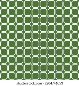 vector illustration A pattern of beautiful white flower-like strokes. on a green background