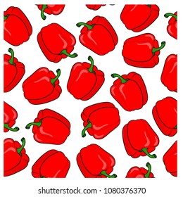 vector illustration of a pattern of bell peppers