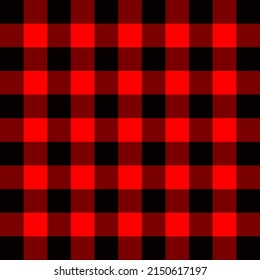 ilustración vectorial patrón cuadrícula de plaid negro sobre fondo rojo