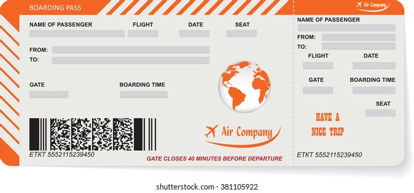 Vector illustration of pattern of boarding pass