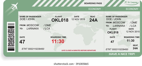 Vector illustration of pattern of boarding pass